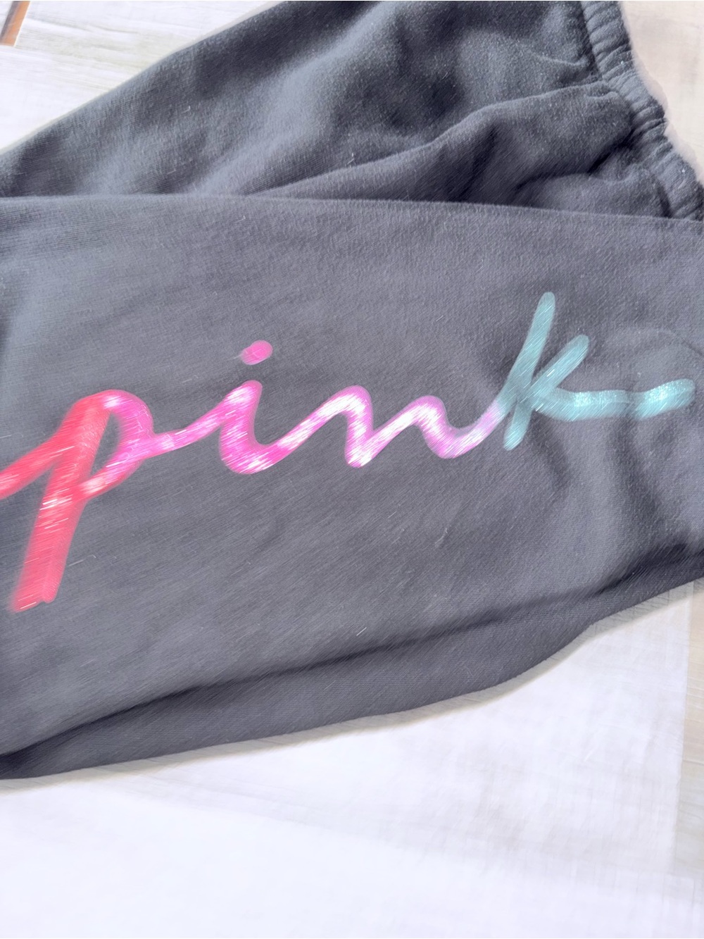 VS PINK RAINBOW BLING OUTFIT SET L pants XL ZIP UP HOODIE and joggers - Picture 11 of 11